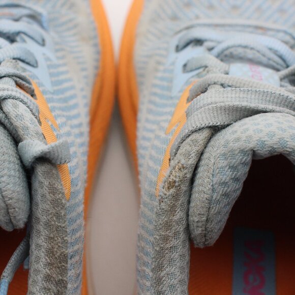 Hoka One One Clifton 9 Women’s Size 8 B Blue Orange Running Sneakers Shoes - Picture 10 of 13